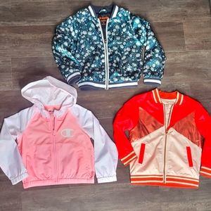 Champion Windbreaker, Joe Fresh Jacket, and Genuine Kids Jacket Lot
